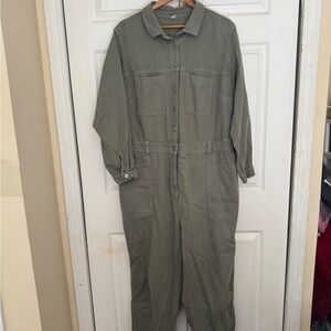 Old Navy Green Utility Jumpsuit with Belt Loops